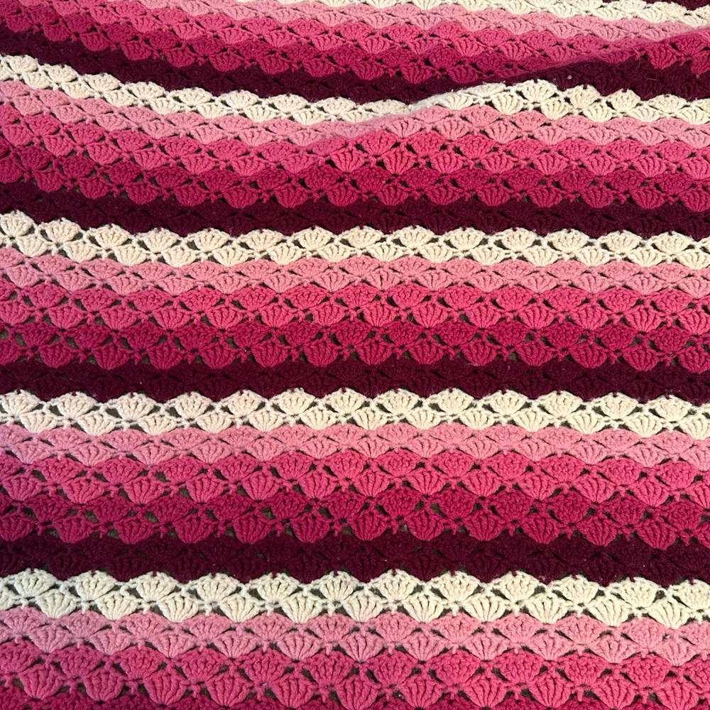 Pink tone crochet blanket!  Handmade and a beauty!